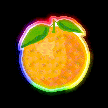 Orange Snack Food Led Neon Sign Rgb Color - LED neon sign close-up detail
