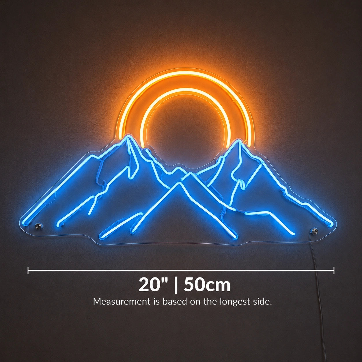 Orange Sunset Mountain Neon Sign LED Neon Sign size image