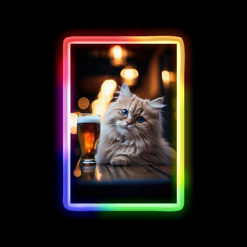 Orange Tabby Ale Man Cave Bar Led Neon Sign Rgb Color