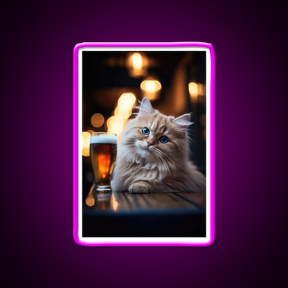 Orange Tabby Ale Man Cave Bar Led Neon Sign Rgb Color