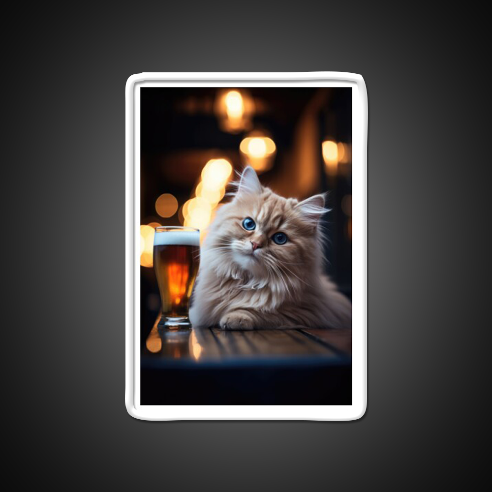 Orange Tabby Ale Man Cave Bar Led Neon Sign Rgb Color