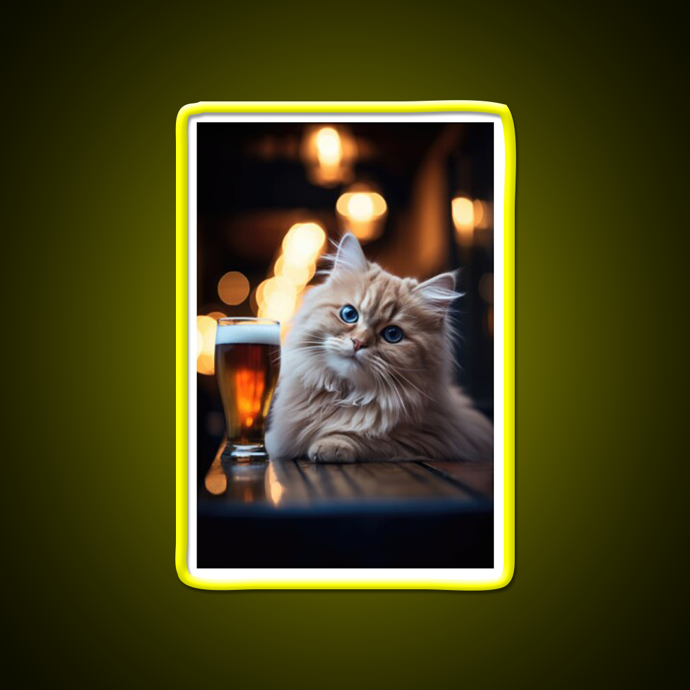 Orange Tabby Ale Man Cave Bar Led Neon Sign Rgb Color