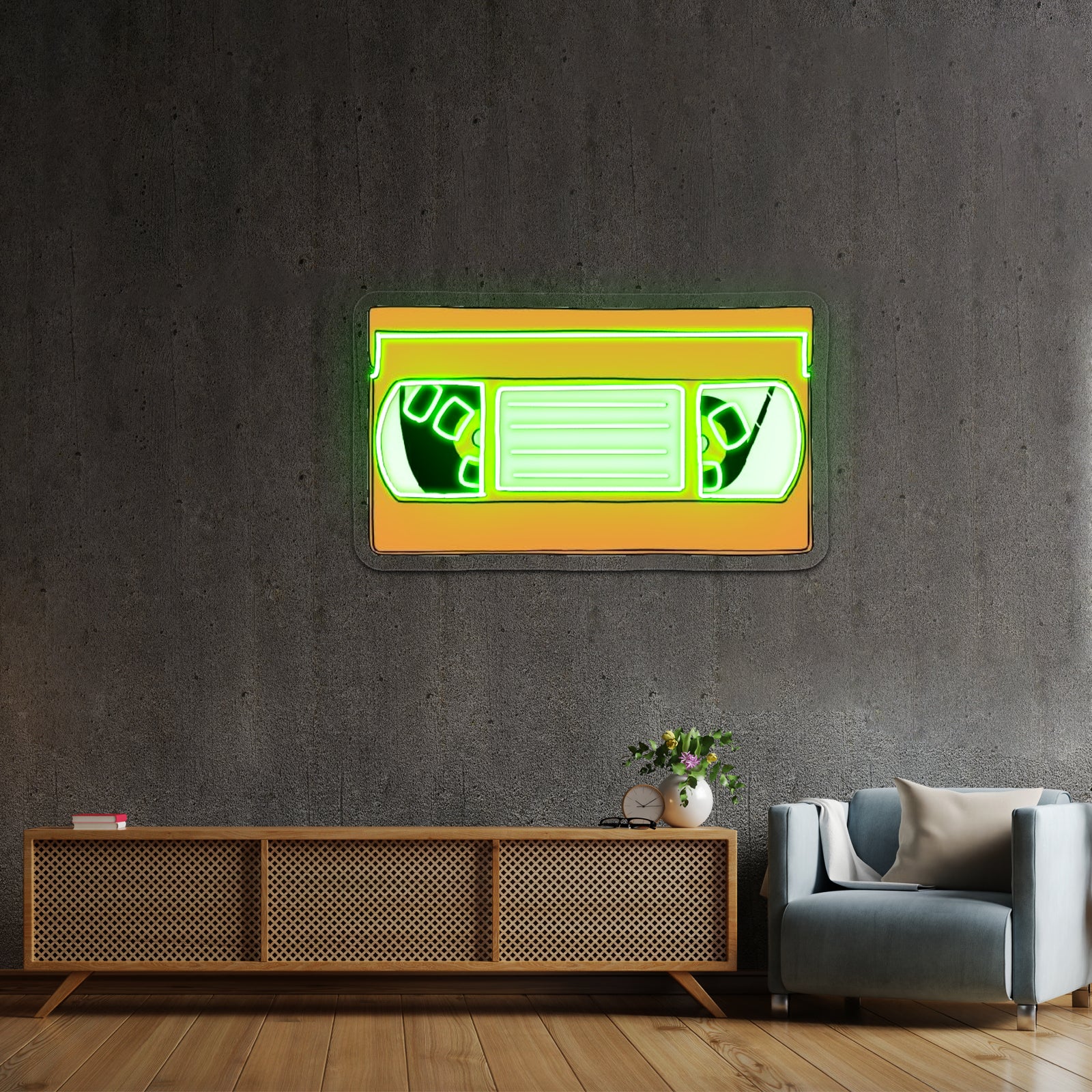 Orange Vhs Artwork Led Signs For Business