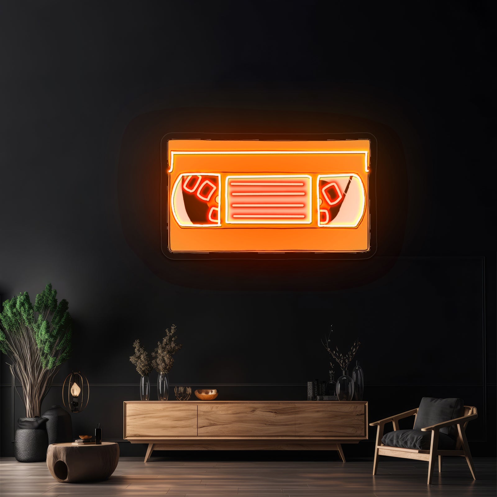 Orange Vhs Artwork Led Signs For Business