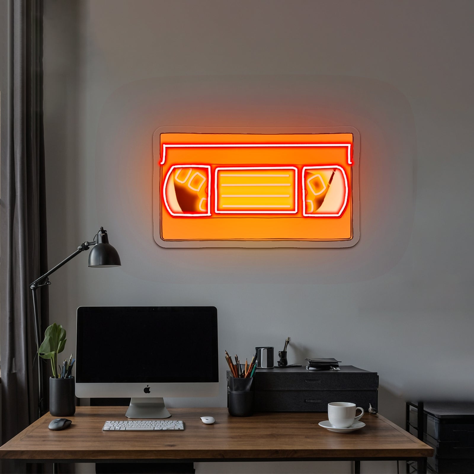 Orange Vhs Artwork Led Signs For Business