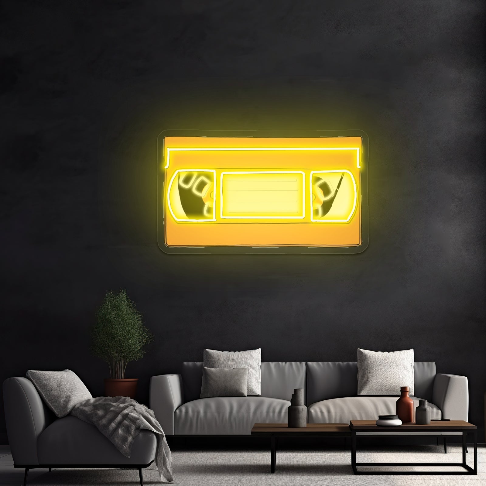 Orange Vhs Artwork Led Signs For Business