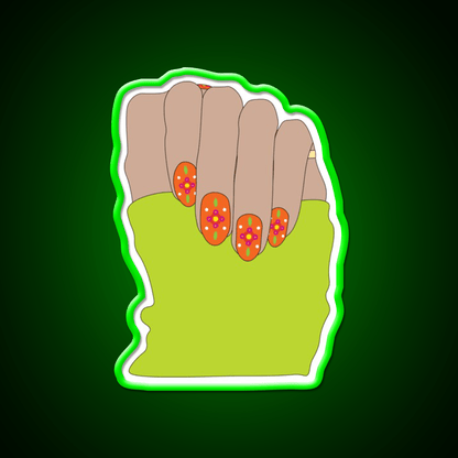 Orange Y2K Flower Nail Salon Led Neon Sign Rgb Color - Shineneon