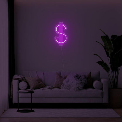 Orange-Yellow Dollar Sign Led Neon Sign For Living Room Wall Decor | Shineneon