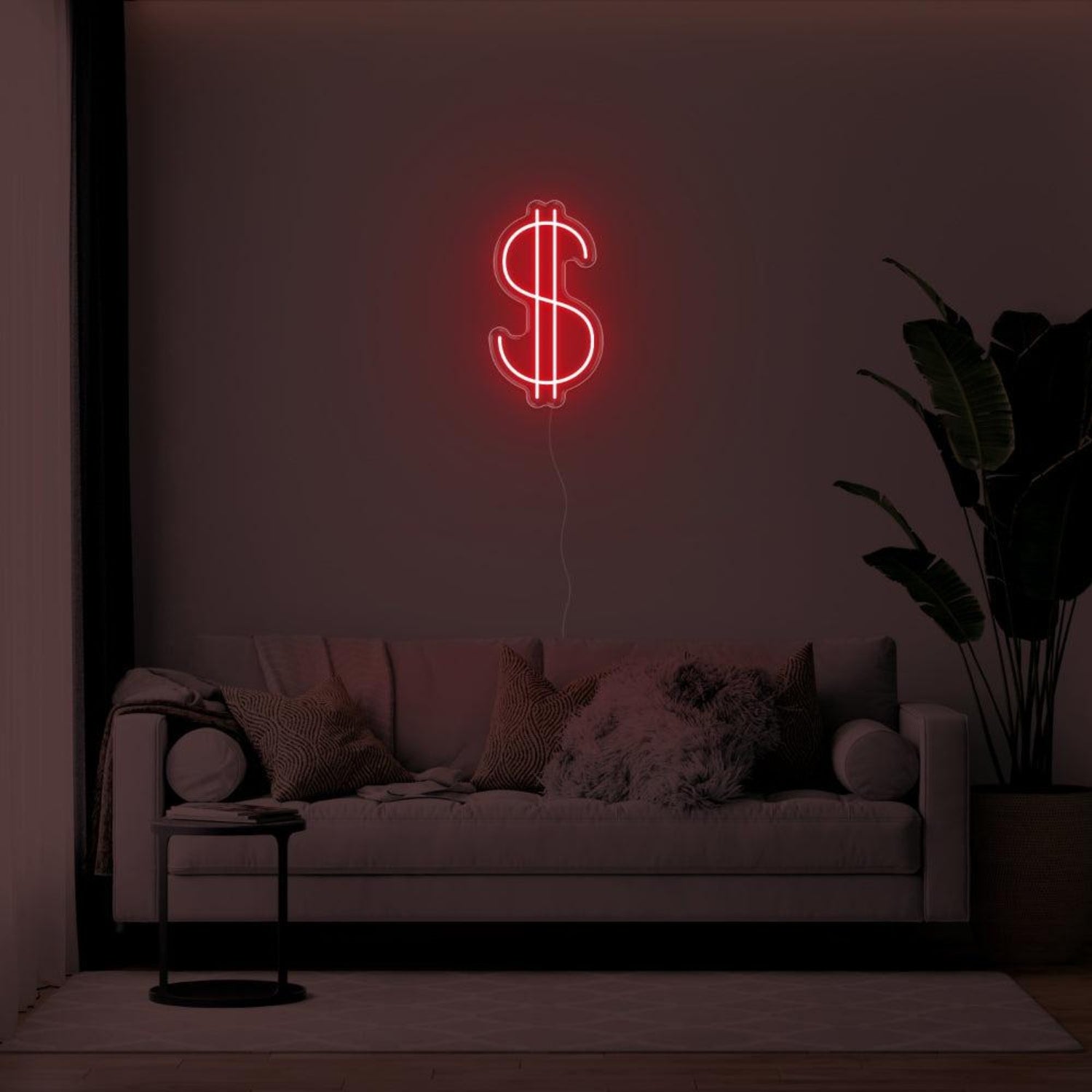 Orange-Yellow Dollar Sign Led Neon Sign For Living Room Wall Decor | Shineneon