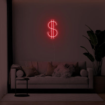 Orange-Yellow Dollar Sign Led Neon Sign For Living Room Wall Decor | Shineneon