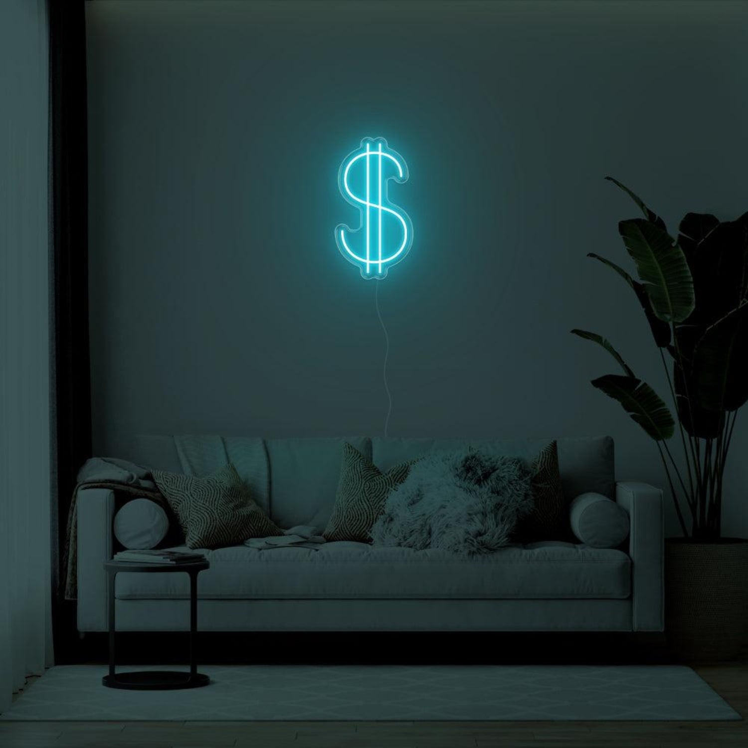Orange-Yellow Dollar Sign Led Neon Sign For Living Room Wall Decor | Shineneon
