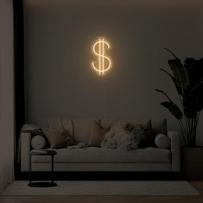 Orange-Yellow Dollar Sign Led Neon Sign For Living Room Wall Decor | Shineneon