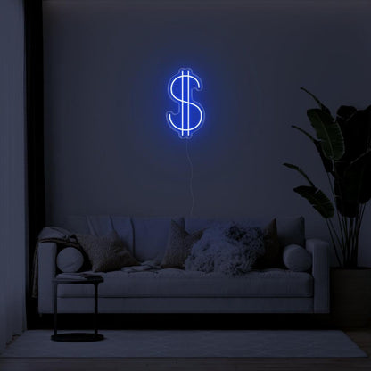 Orange-Yellow Dollar Sign Led Neon Sign For Living Room Wall Decor | Shineneon