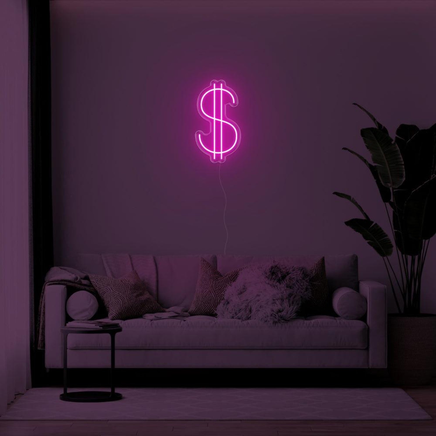 Orange-Yellow Dollar Sign Led Neon Sign For Living Room Wall Decor | Shineneon