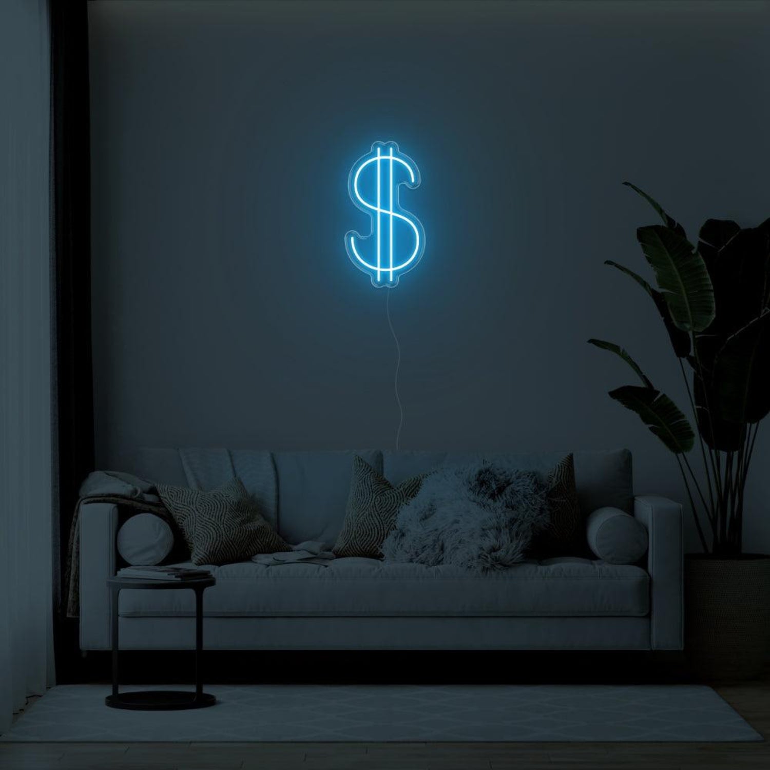 Orange-Yellow Dollar Sign Led Neon Sign For Living Room Wall Decor | Shineneon