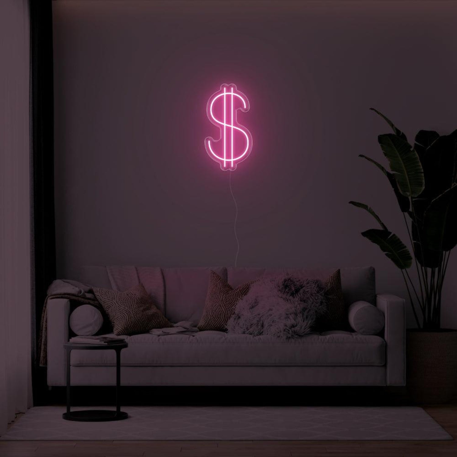 Orange-Yellow Dollar Sign Led Neon Sign For Living Room Wall Decor | Shineneon
