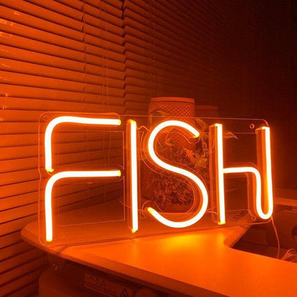 Orange-Yellow Fish Led Neon Sign For Indoor Marine Decor | Shineneon