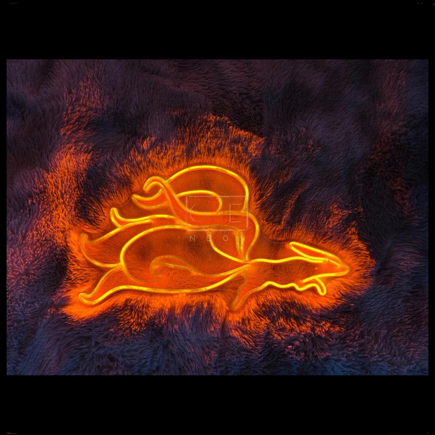 Orange-Yellow Fox Led Neon Sign For Indoor Bar Cafe Decor | Shineneon