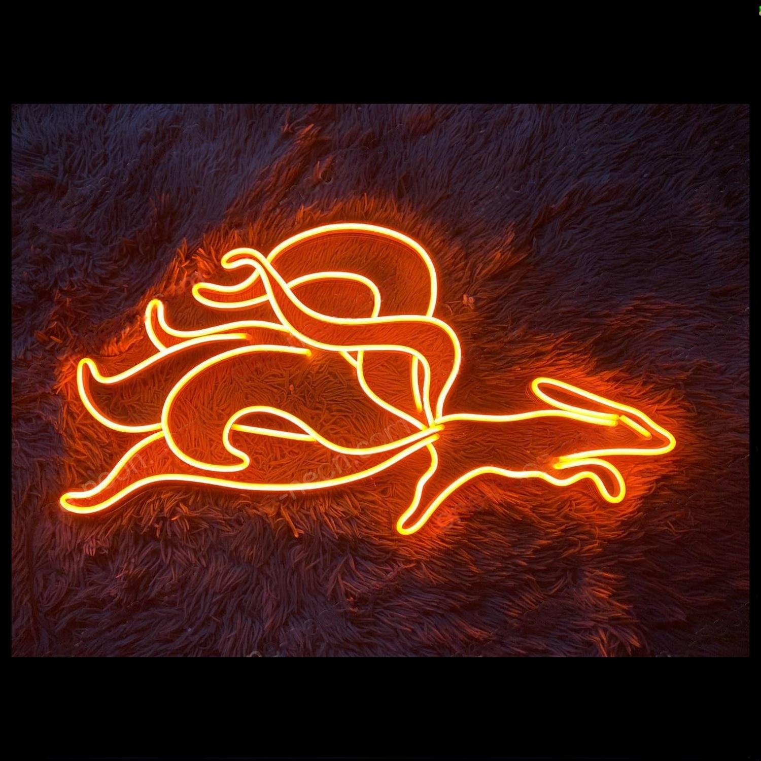 Orange-Yellow Fox Led Neon Sign For Indoor Bar Cafe Decor | Shineneon