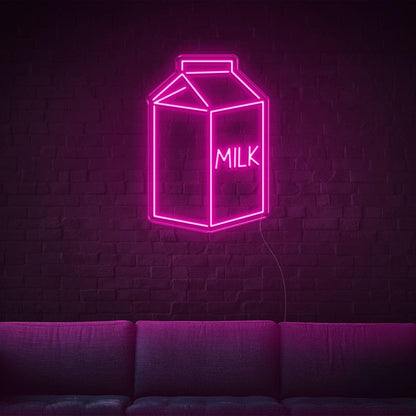 Orange-Yellow Milk Box Led Neon Sign For Living Room Cafe Decor | Shineneon