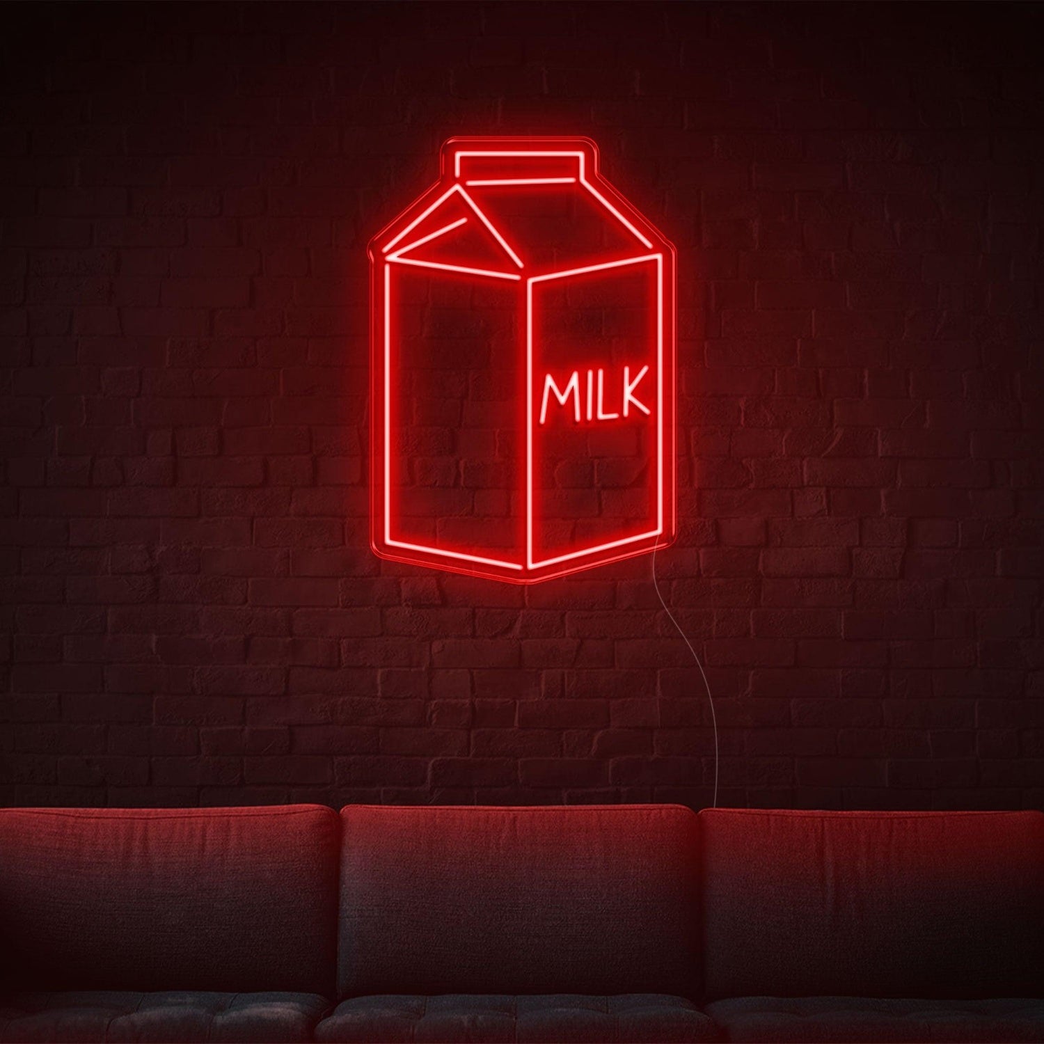 Orange-Yellow Milk Box Led Neon Sign For Living Room Cafe Decor | Shineneon