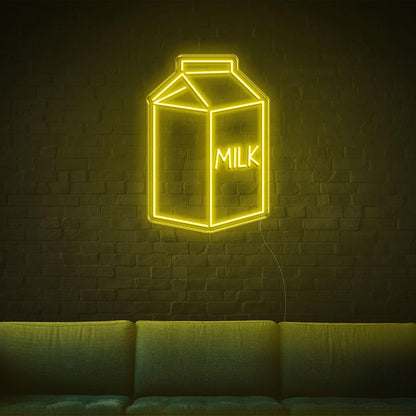 Orange-Yellow Milk Box Led Neon Sign For Living Room Cafe Decor | Shineneon
