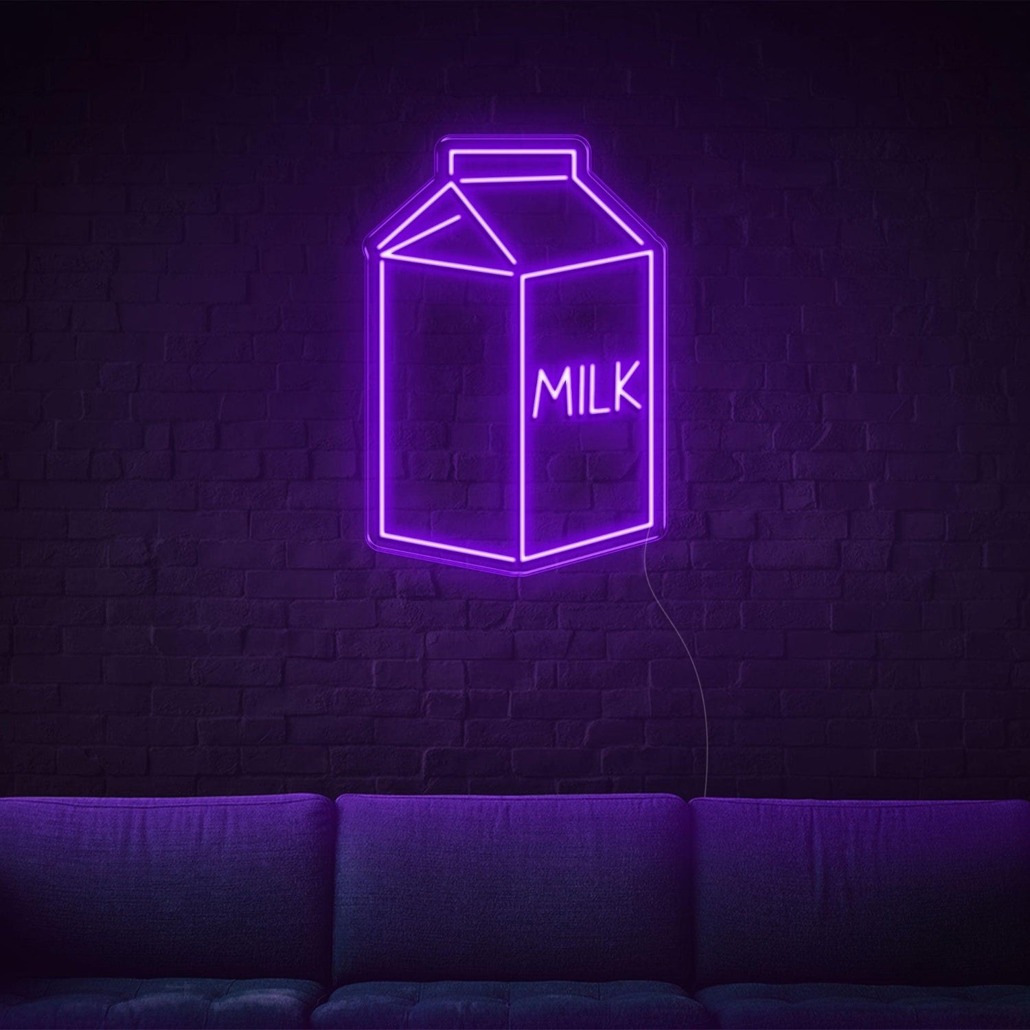 Orange-Yellow Milk Box Led Neon Sign For Living Room Cafe Decor | Shineneon