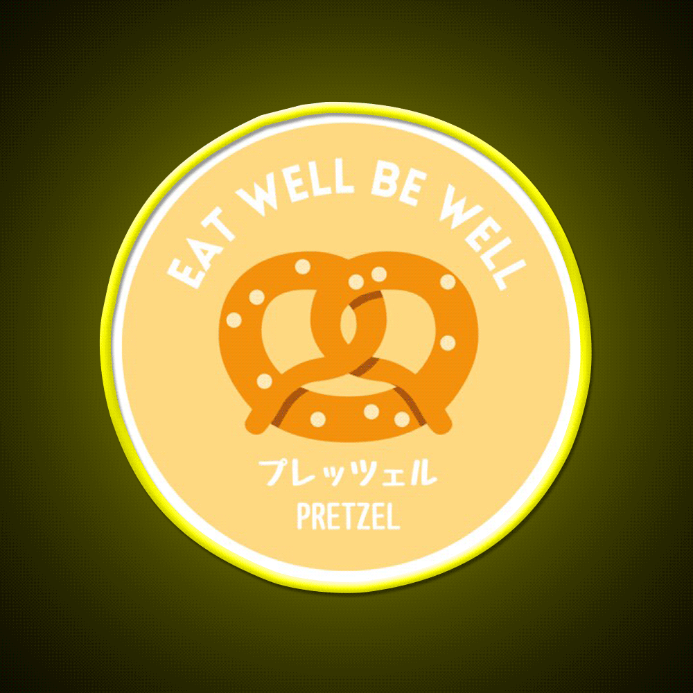 Orange Yellow Pretzel Japanese Bake Food Snack Food Led Neon Sign Rgb Color - Custom LED neon sign front view