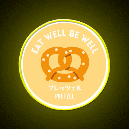 Orange Yellow Pretzel Japanese Bake Food Snack Food Led Neon Sign Rgb Color - Custom LED neon sign front view