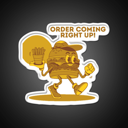 Order Coming Right Up Retro Fast Food Led Neon Sign For Burger Place Rgb Color - Shineneon