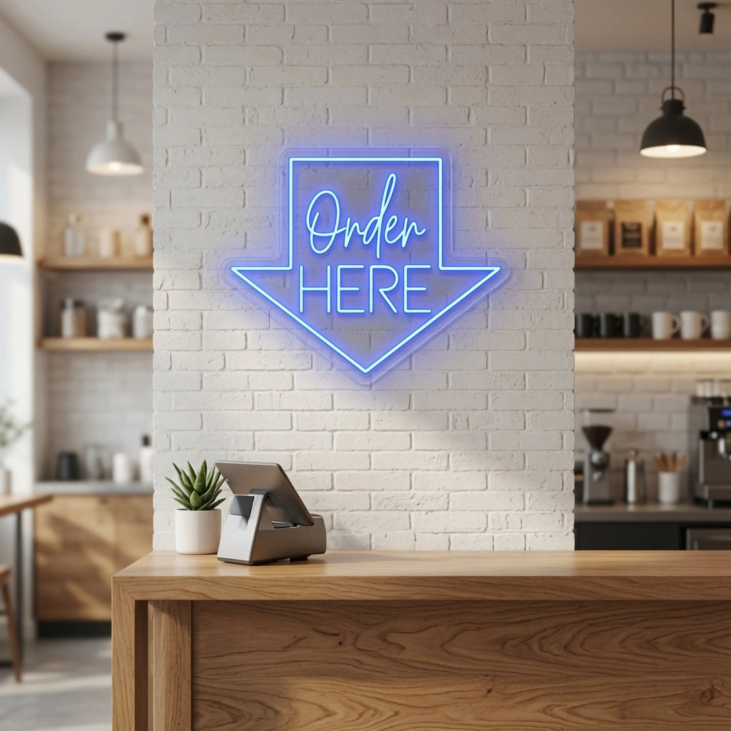 Order Here Business LED Neon Sign - 03 Real Lifestyle Scene