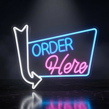 Order Here Business LED Neon Sign Wall Decor - 01 Original Product Image