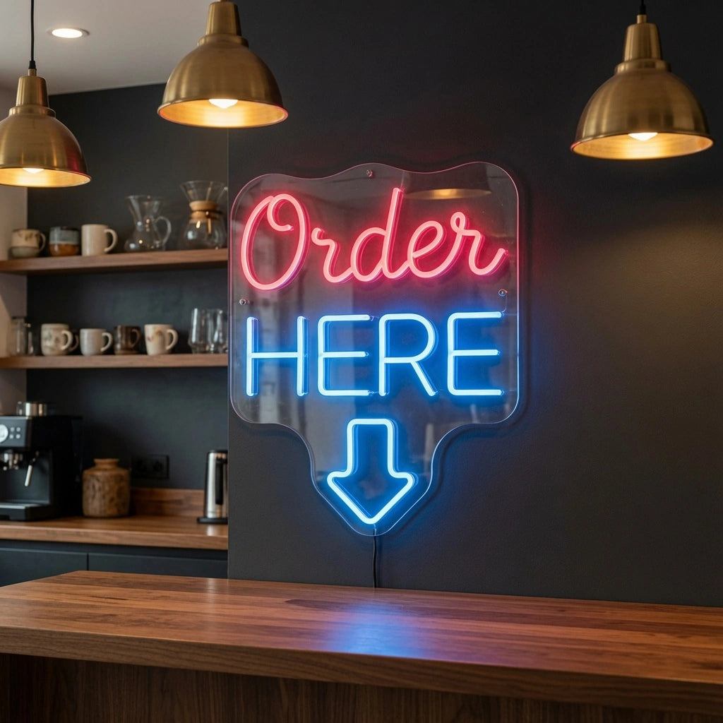 Order Here LED Neon Sign - 03 Real Lifestyle Scene