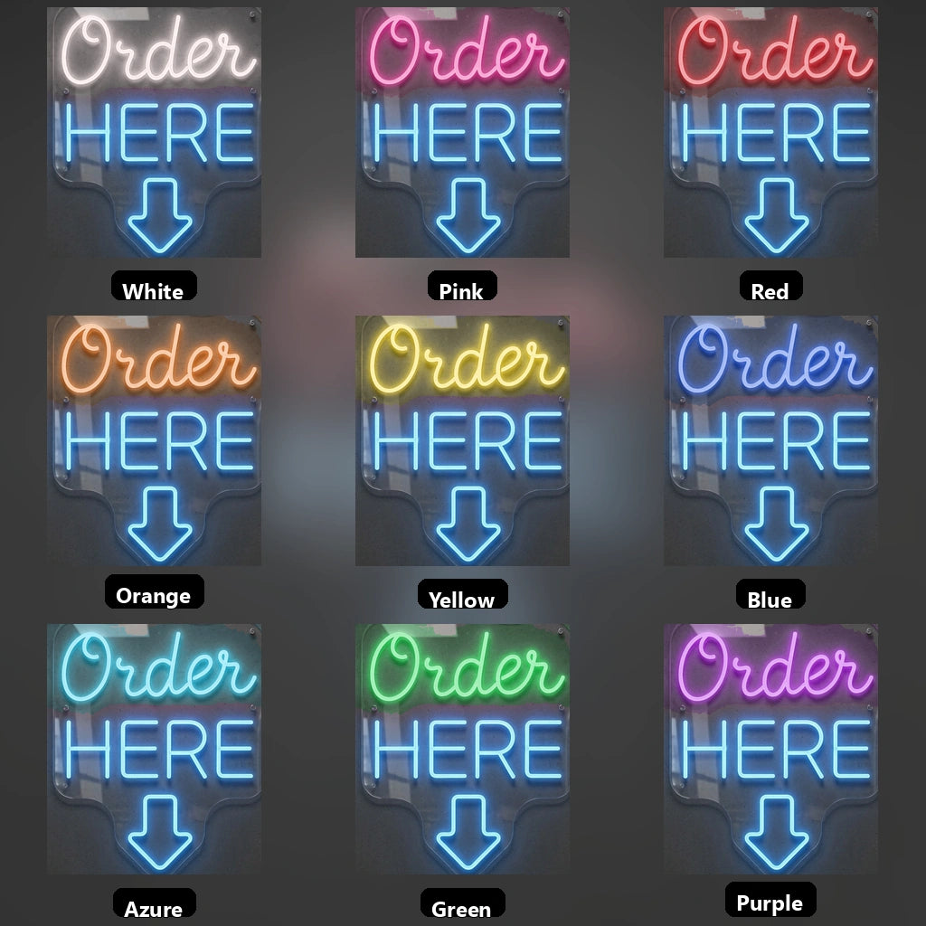 Order Here LED Neon Sign - 05 Color Grid