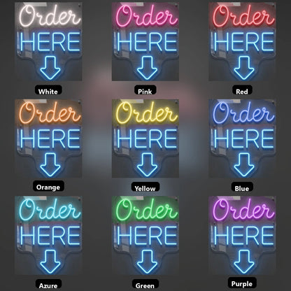 Order Here LED Neon Sign - 05 Color Grid