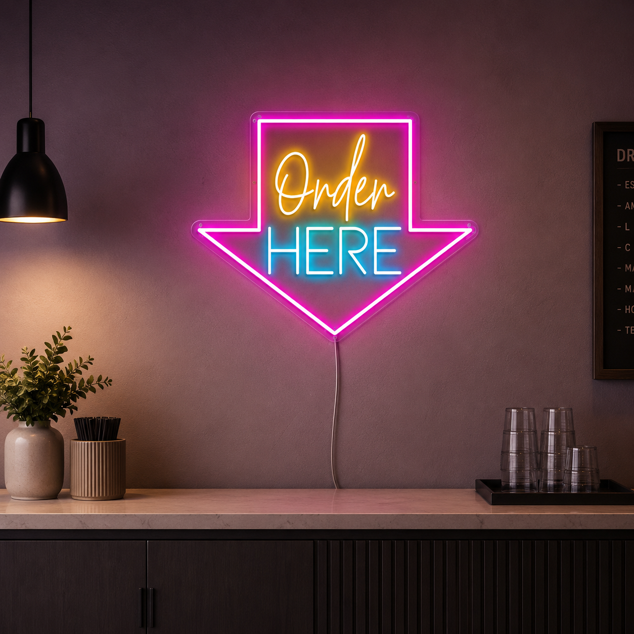 Order Here LED Neon Sign Home Decor - 01 Original Product Image