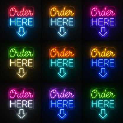 Order Here LED Neon Sign Home Wall Art - 05 Color Grid