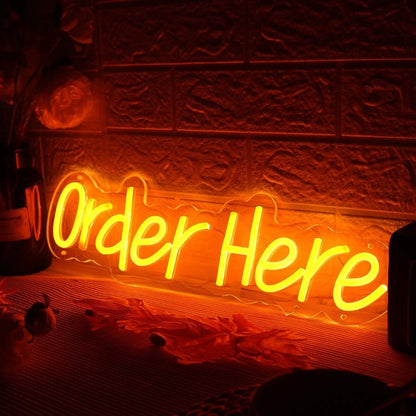 Order Here Orange Led Neon Sign - Shineneon
