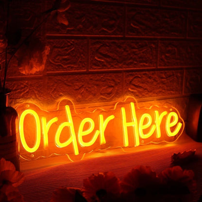 Order Here Orange Led Neon Sign - Shineneon