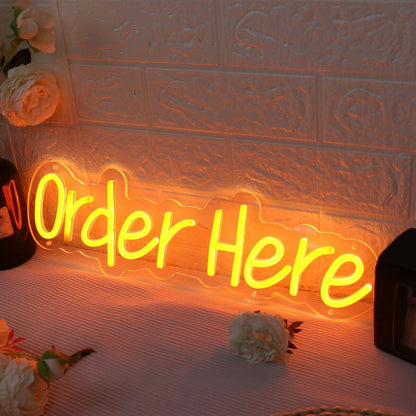 Order Here Orange Led Neon Sign - Shineneon