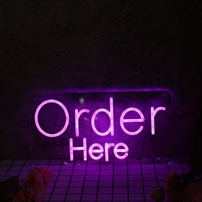 Order Here Purple Led Neon Sign - Shineneon