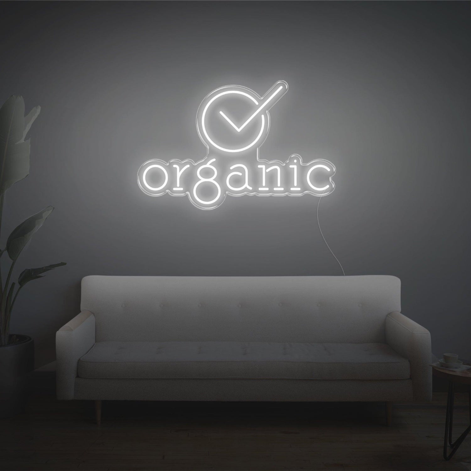 Organic Circle Checkmark Bright Green Led Neon Sign For Shop Home Decor | Shineneon