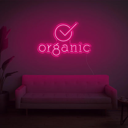 Organic Circle Checkmark Bright Green Led Neon Sign For Shop Home Decor | Shineneon