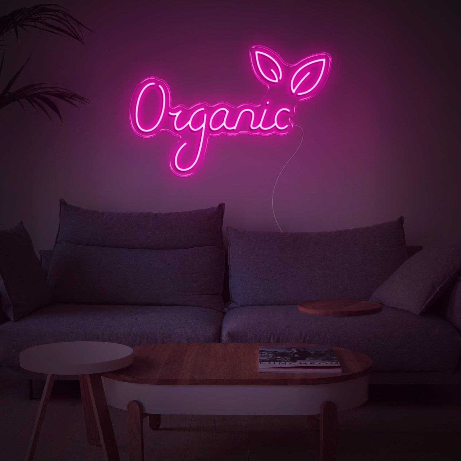 Organic Leaf Pink Led Neon Sign Modern Living Room Decor | Shineneon