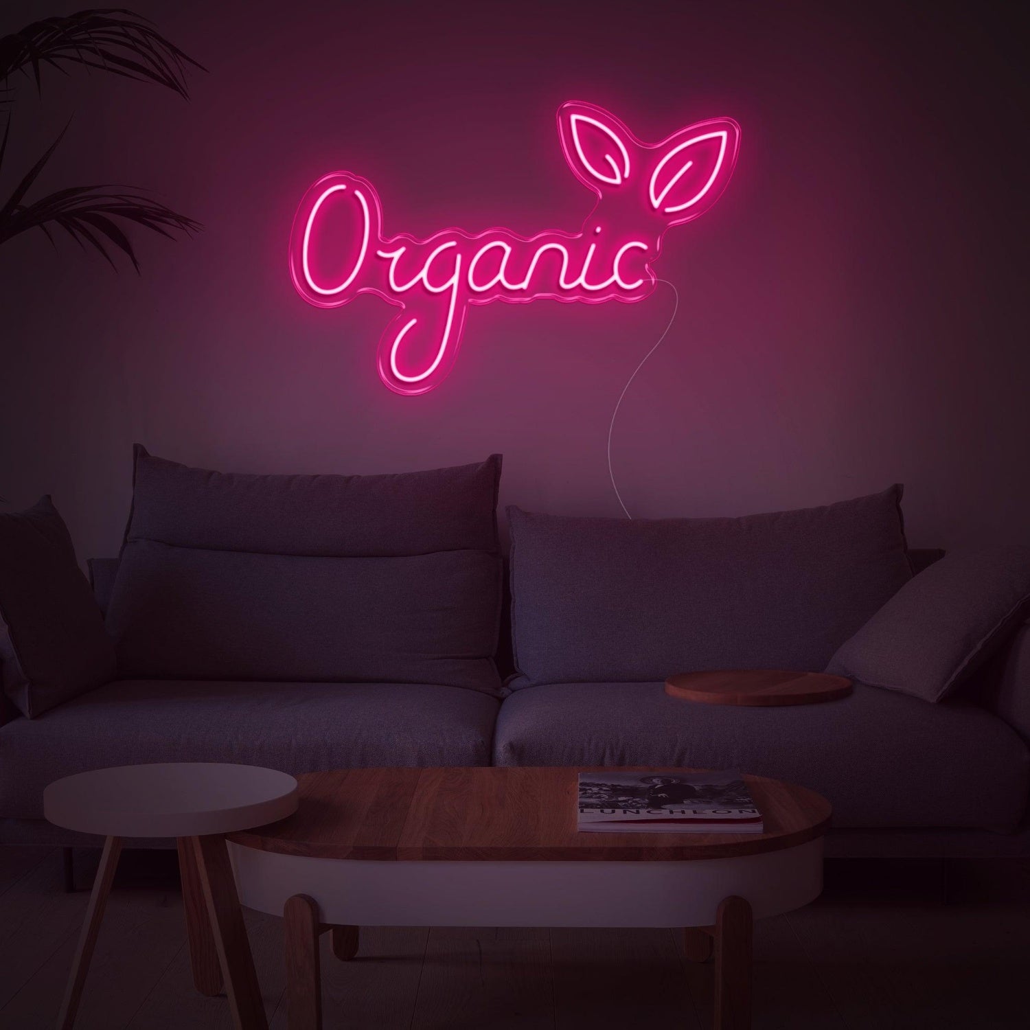 Organic Leaf Pink Led Neon Sign Modern Living Room Decor | Shineneon