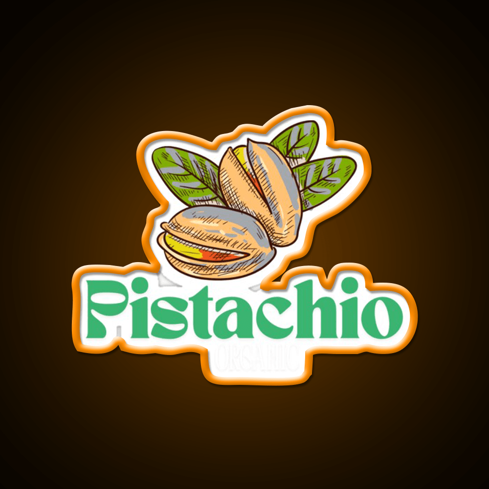 Organic Pistachio Logo Snack Food Led Neon Sign Rgb Color - Shineneon