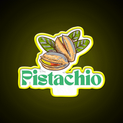 Organic Pistachio Logo Snack Food Led Neon Sign Rgb Color - Custom LED neon sign front view