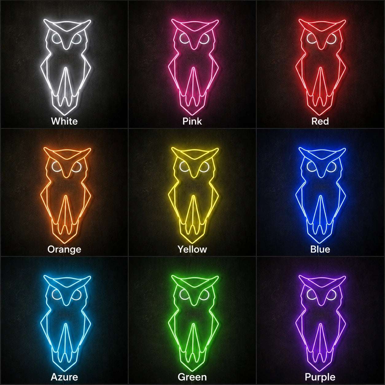 Origami Owl Face LED Neon Sign day and night comparison