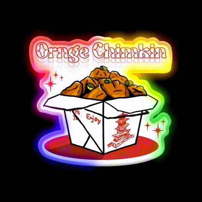Ornge Chimkin Led Neon Sign Chinese Food Rgb Color