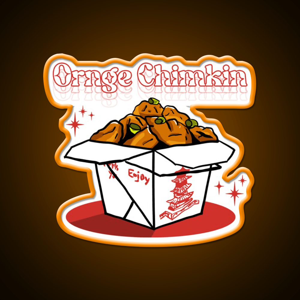 Ornge Chimkin Led Neon Sign Chinese Food Rgb Color - Shineneon